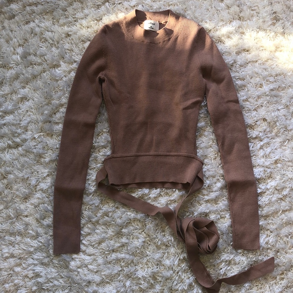 Wilfred Dusty Rose Wool Open Back Long Sleeve Size XS